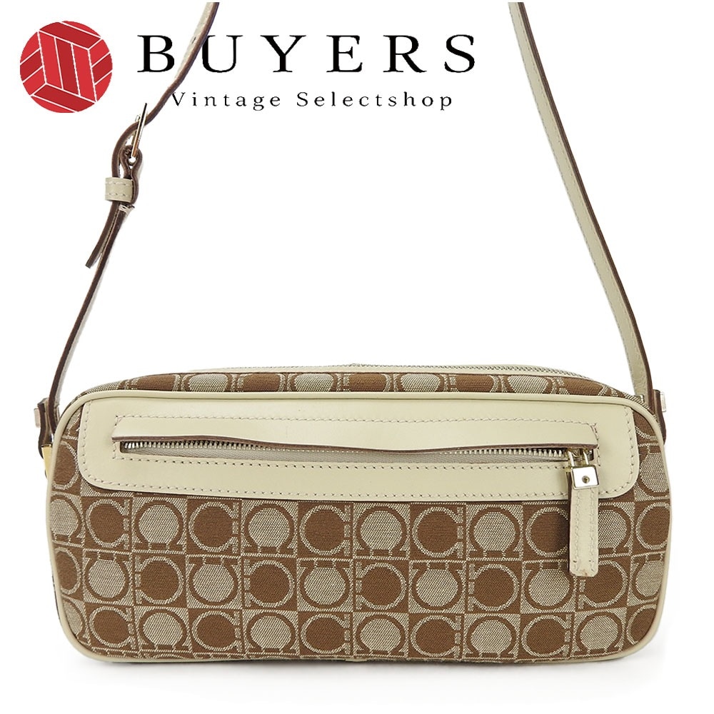 サルバトーレフェラガモ ショルダーバッグ ミニポーチ ナイロン レザー