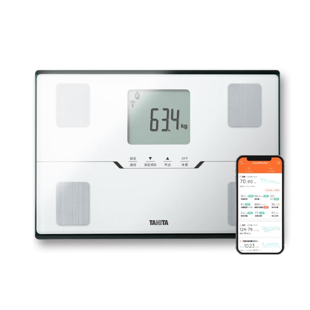 タニタ(Tanita) 体重 体組成計 スマホ連動 ヘルスメーター BC-768 ホワイト【体脂肪率/内臓脂肪レベル/筋肉量/基礎代謝量/体内年齢/推定骨量/BMI/スマホ連動/乗るピタ】