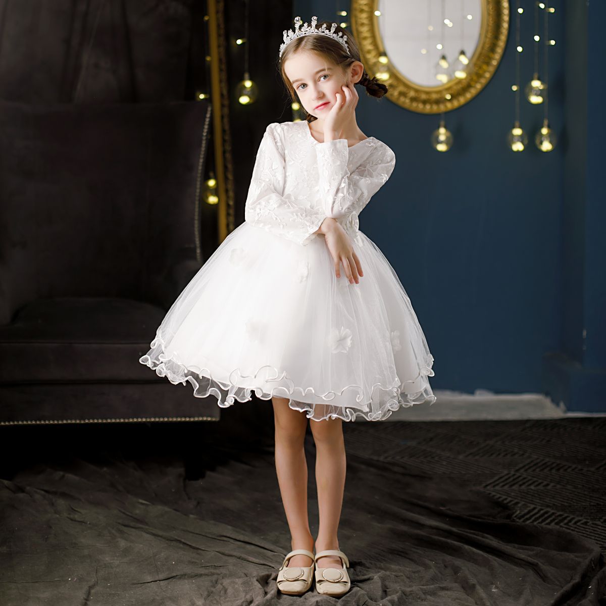 【1つ買うと10つ無料】女の子のプリンセスドレスふくらんでいる子供用ドレス結婚式の服ホストパフォーマンス服