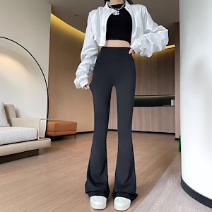 【1点ご購入 で10点プレゼントいたします】マイクロラッパズボンサメパンツ女性秋のハイウエストスリムフィット馬蹄ワイドパンツ女性の外にタイトなラッパズボン