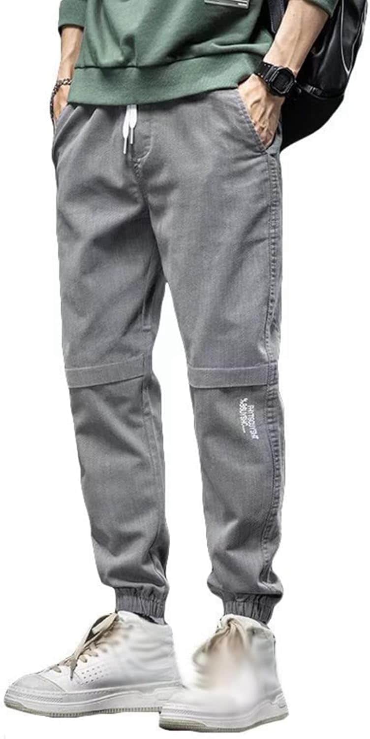 カーゴパンツ 作業パンツ メンズ ロングパンツ 綿混紡 マルチポケット 袴パンツ ボトムス リブ裾 リラックス 大きい ワーク 引き紐 男性用 アウトドア ダンス パンクストリート ゴシック 原宿 春