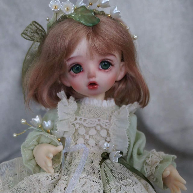 BJDドール用衣装セット ドール 服 鈴蘭 1/4 1/6 レトロドレス 髪飾り 幼SD/MSDサイズ球体関節人形用