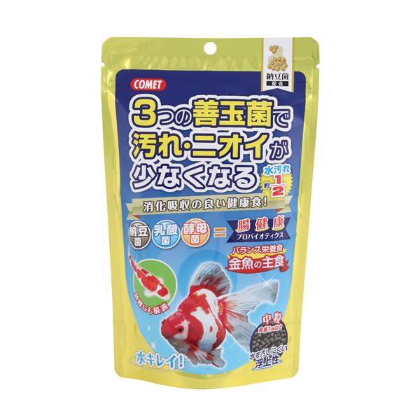 (まとめ) コメット 金魚の主食 納豆菌 中粒 200g (ペット用品) (×10セット)
