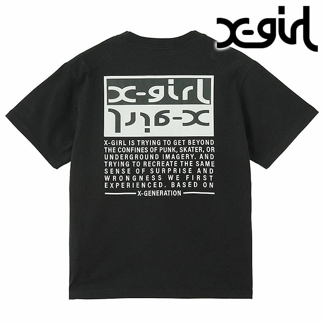 メール便 バイカラーボックスロゴ ショートスリーブTシャツ [105252011010] BICOLOR BOX LOGO S/S TEE レディース トップス 半袖 ブラック 黒 正規取扱店