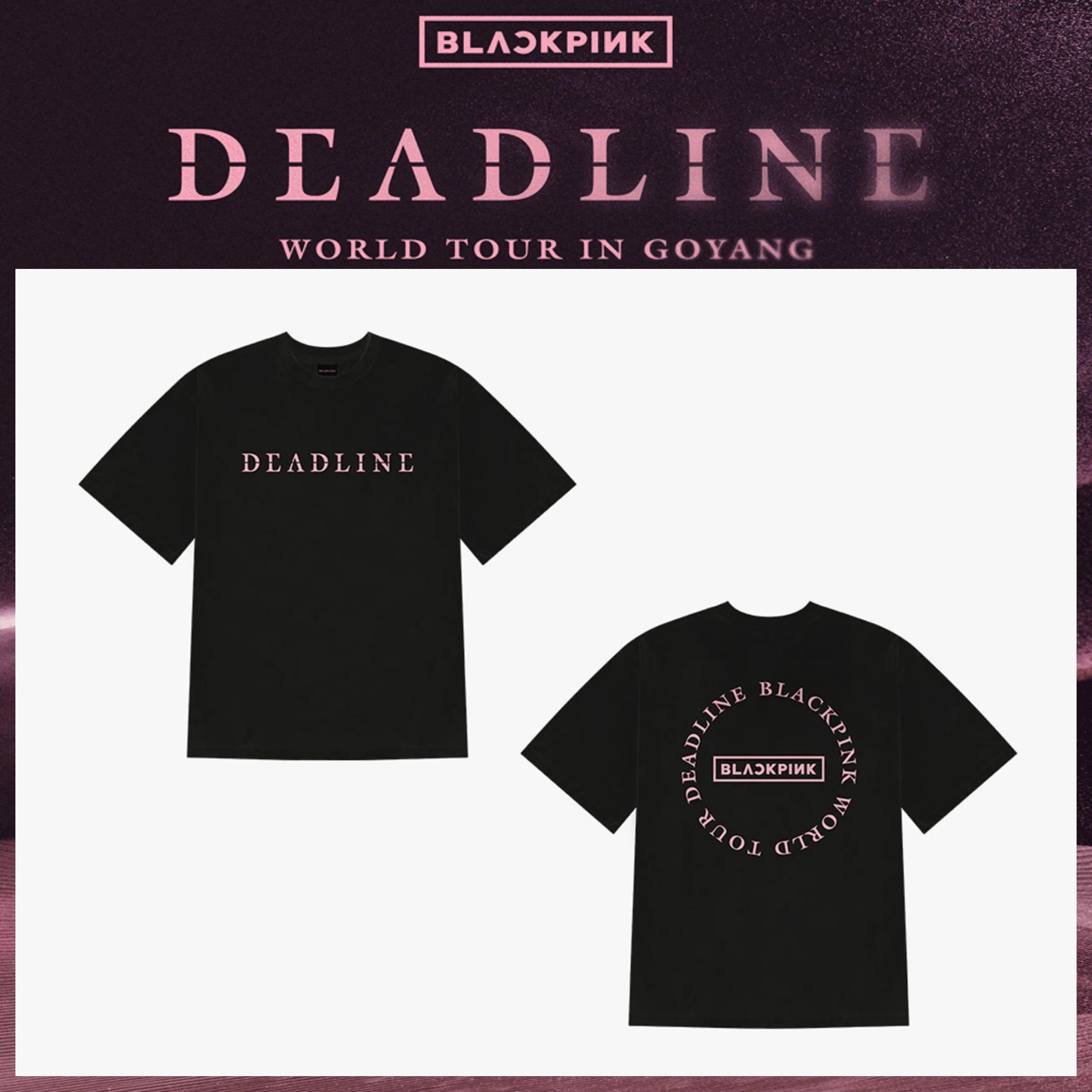 【国内発送】 【公式】 BLACKPINK 【 ROUND LOGO T-SHIRT BLACK 】 WORLD TOUR DEADLINE 公式MD