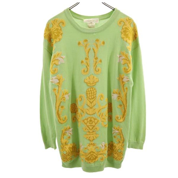 総柄 長袖 ニット 36 グリーン系 セーター メンズ 6,524円