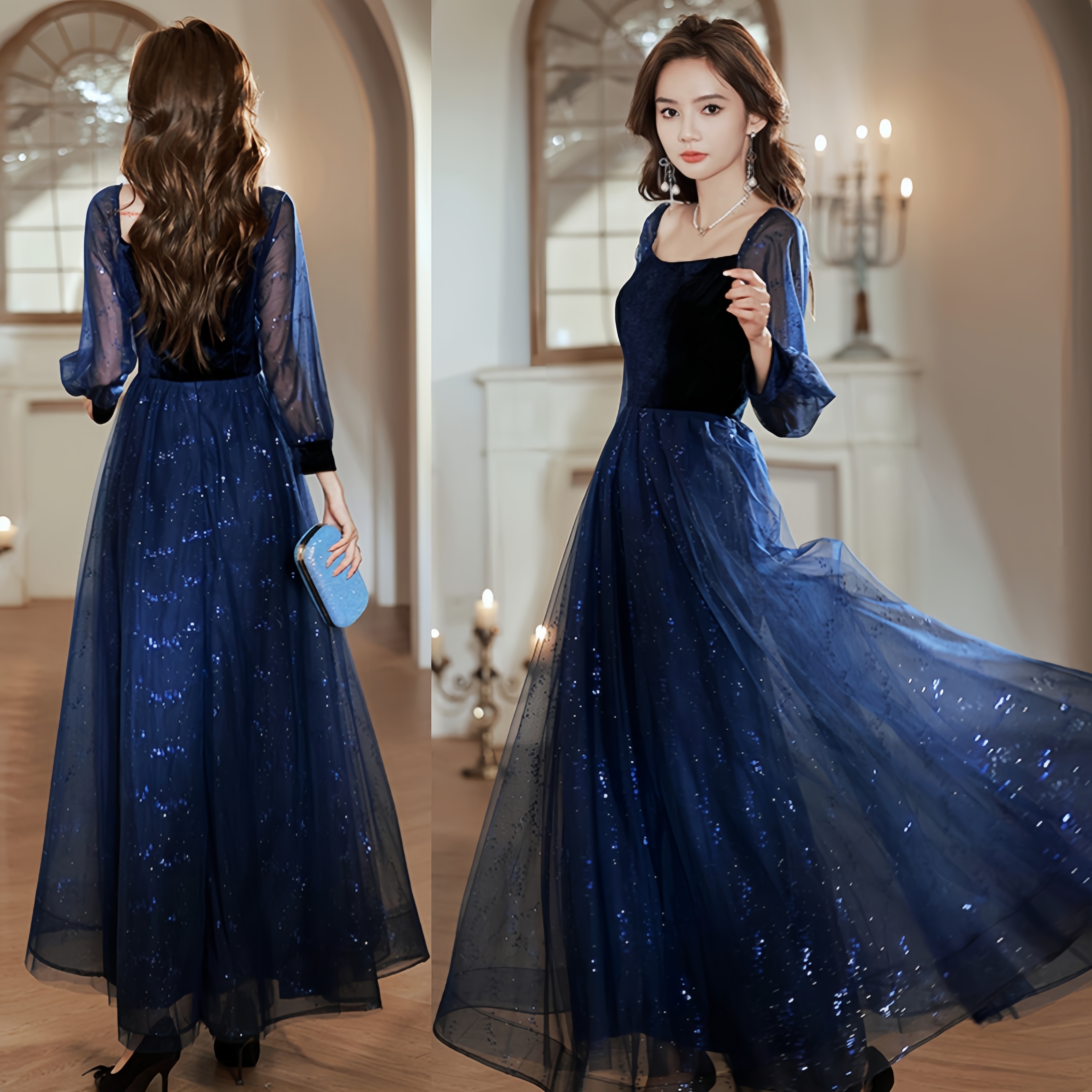 カラードレス ウェディングドレス 長袖 パーティードレス ロングドレス フォトウエディング 大きいサイズ 前撮り 二次会 花嫁 披露宴 結婚式 海外挙式 お呼ばれ