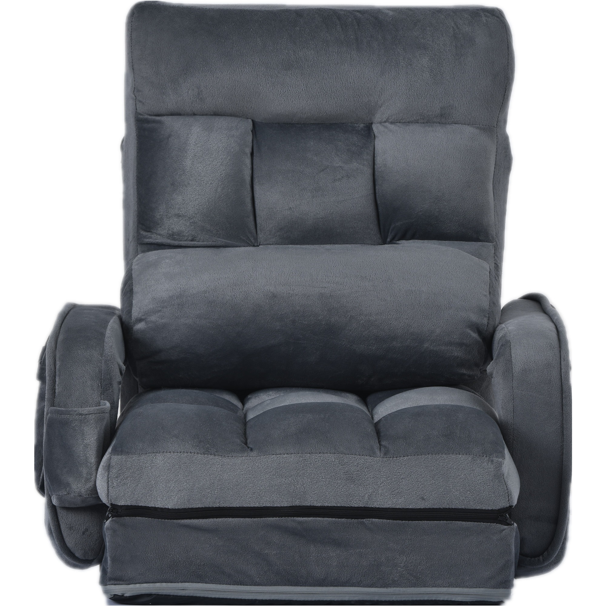 座椅子 リクライニング 14段ギア リクライニングチェアー ファブリック 座イス おしゃれ 椅子 チェアー いす イス コンパクト【ダークグレー】