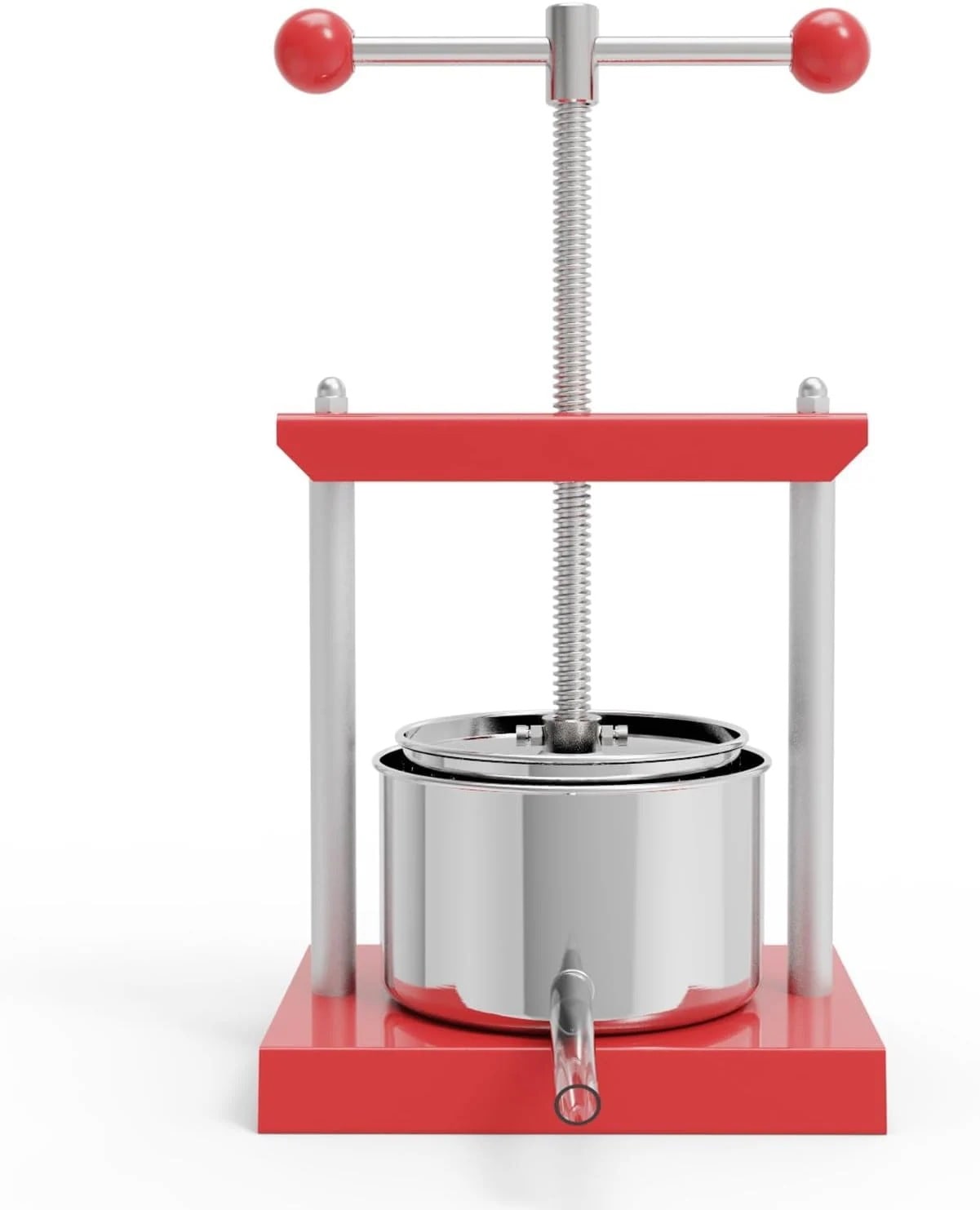 フルーツワインサイダープレス 手動ジューサー ブドウ リンゴ 野菜 自家製ジュース チーズ作り用 (ステンレス 3L)