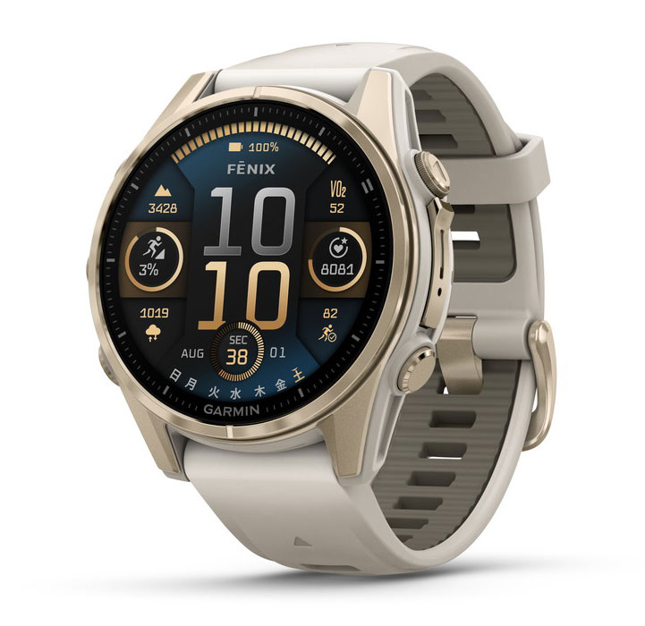 ガーミン fenix 8 Sapphire AMOLED 43mm Soft Gold / Fog Gray　【Suica対応】スマートウォッチ 010-02903-16