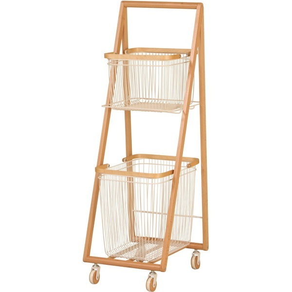 LIV-CL2(WH) ホワイト リヴ [キャリーバスケットワゴン L] メーカー直送