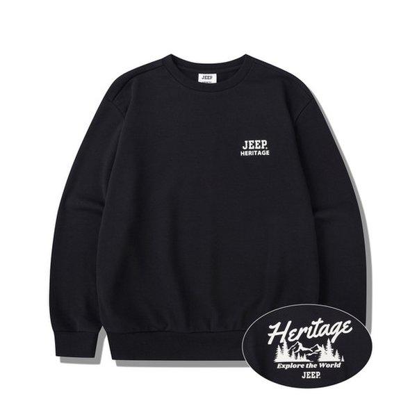 JQ1SU892 ブラック 男女兼用 ビッグヘリテージプリント スウェットシャツ