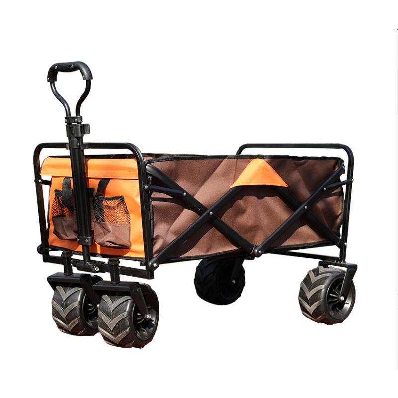 キャリーワゴン ブレーキ付き 大型タイヤ キャンプ用品耐荷重100kg 長物対応 キャンプワゴン 100L大容量