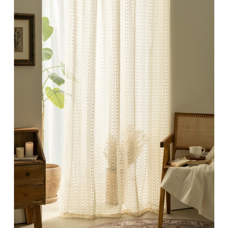 NATURAL GARDEN KNIT LACE カーテン カーテン レース カーテン カフェカーテン 小窓 出窓カーテン 台所 食器棚 レール 花柄 おしゃれ フック 安い 遮光 韓国 タッセル