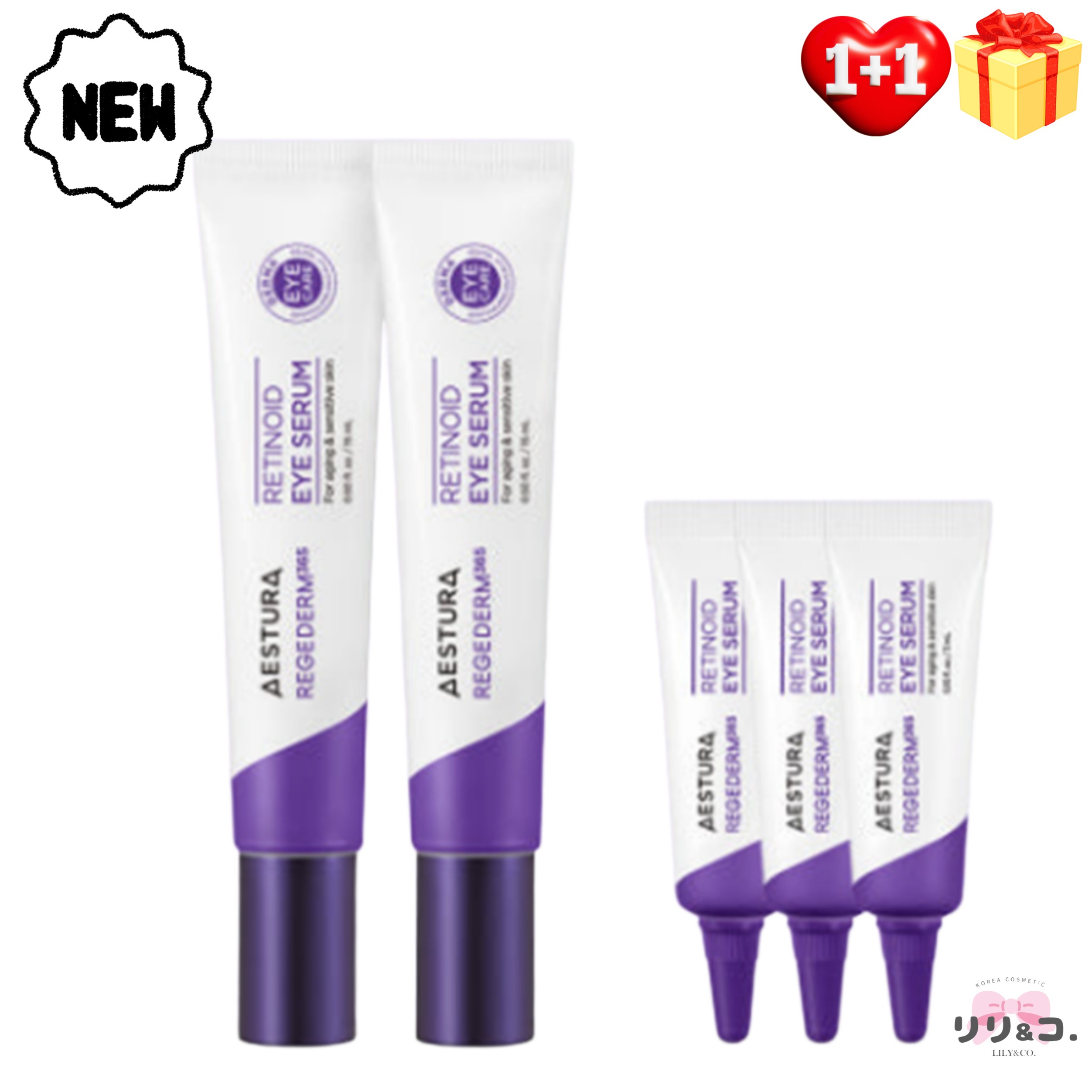 [NEW 目元ケア 1+1] リジェダム365 レチノイド アイセラム 15ml+15ml 2本セット 目元ケア しわ たるみ コラーゲン 弾力 水分 目元パック 目元たるみ エイジングケア スキンケ