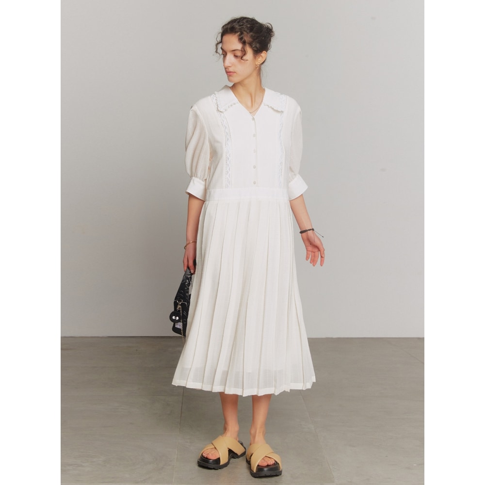 デュー E デュー E レース Aラインドレスアイボリー