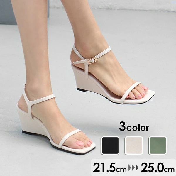 サンダル かかとあり 3カラー レディース 大きいサイズ ハイヒール ストラップ ヒール6cm 夏 着心地よい 美脚 小さいサイズ 靴 女性 大人 ブラック ベージュ グリーン ei009jcjcg5