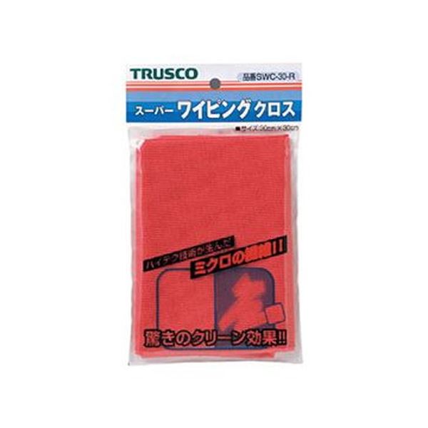 （まとめ）TRUSCO スーパーワイピングクロス300300mm 赤 SWC-30-R 1枚(20セット)