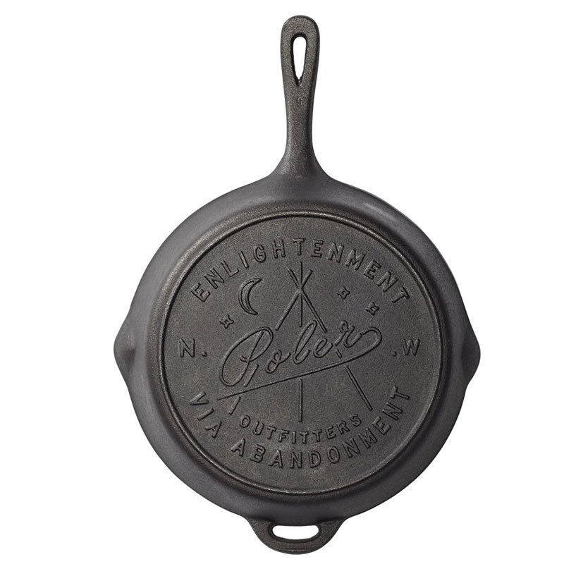 キャンプ フライパン スキレット ポーラー POLeR ロゴ アウトドア CAST IRON SKILLET　キャンプ キッチン用品