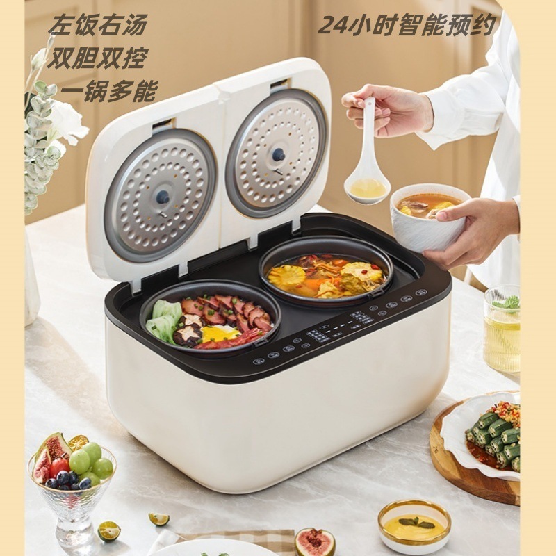 ダブルガロン5l炊飯器はインテリジェント大容量炊飯器デュアルコントロールノンスティックポットオールインワン調理ポットバッチ米とシチュー用に予約できます