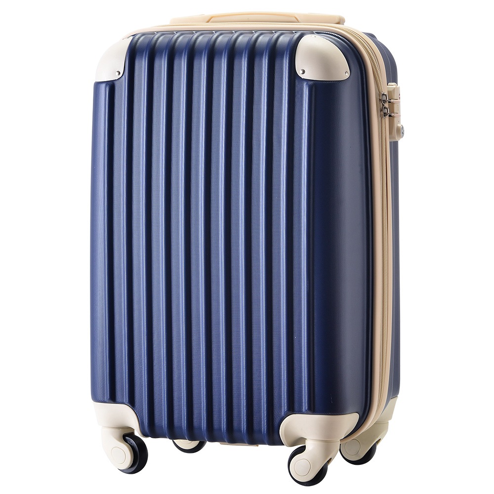 【大好評！最安値挑戦!】スーツケース キャリーバッグ キャリーケース 超軽量 TSAロック搭載 機内持込 360度回転 ファスナー式 国際的 半鏡面 人気色GG3092 Navy Blue Alumi
