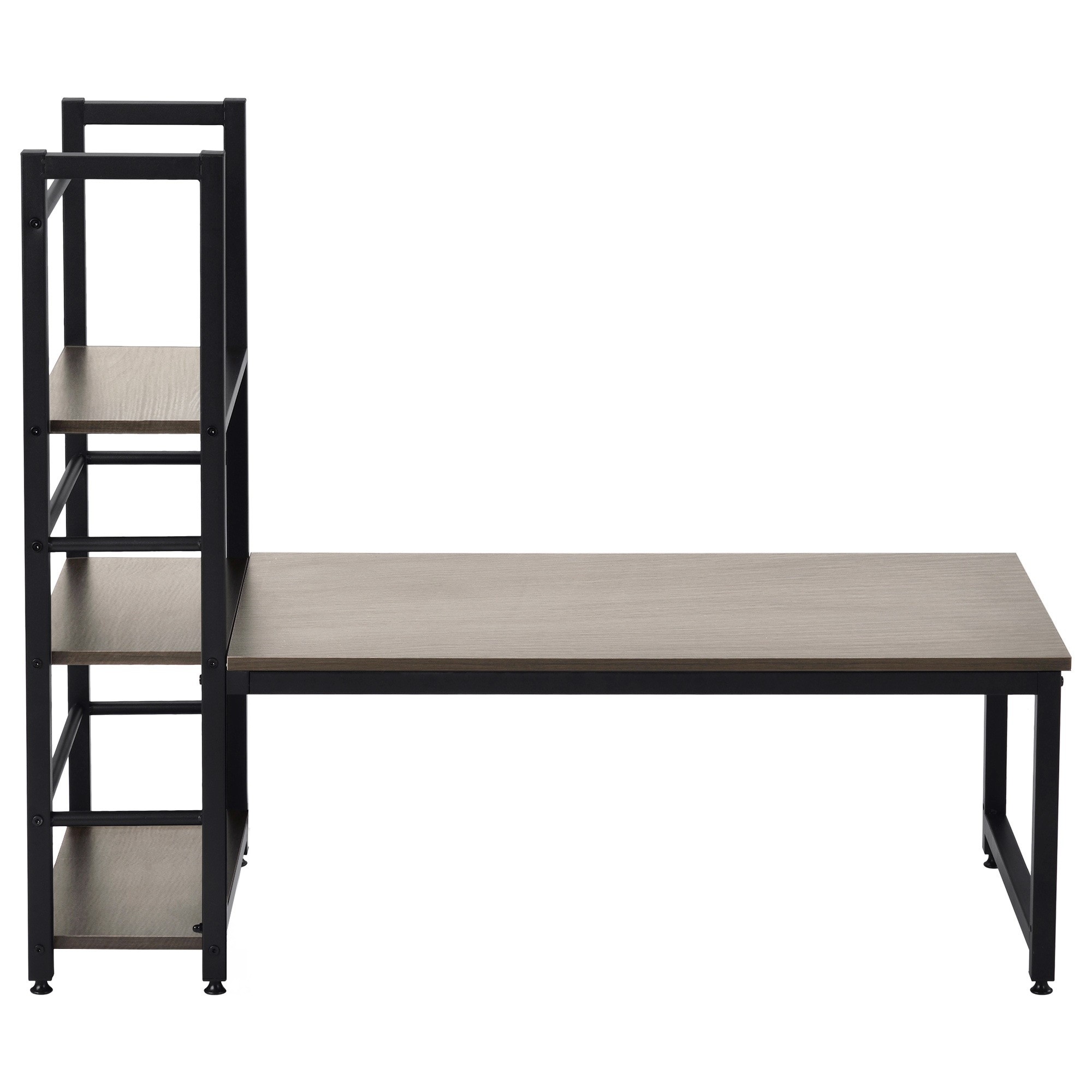 【大好評！最安値挑戦!】H型PCデスク ロータイプ一体型 ラック付き デスク ワークデスク 木製 学習デスクGG5529 China GrayG8