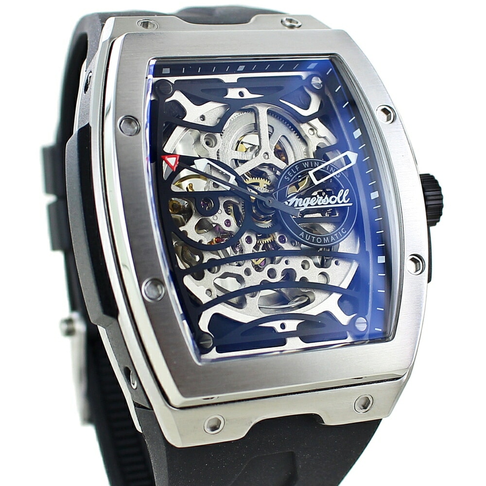 1本限り 自動巻き 腕時計 手表 インガーソル インガソール 時計 スケルトン 黒 ラバー オートマチック 電池交換不要 自動巻き時計 メンズ ブランド シンプル 彼氏 夫 父 誕生日プレゼント 記念 46,080円