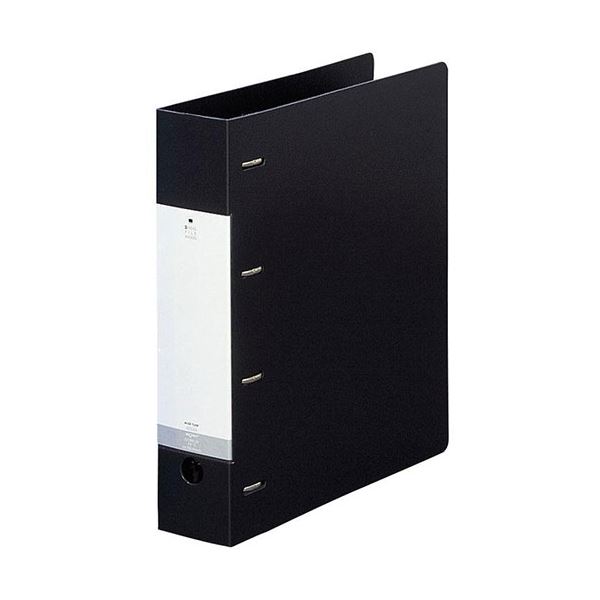 (5セット) LIHIT LAB. リクエスト D型リングファイル A4S 4穴 ブラック G1280-24-BKX5
