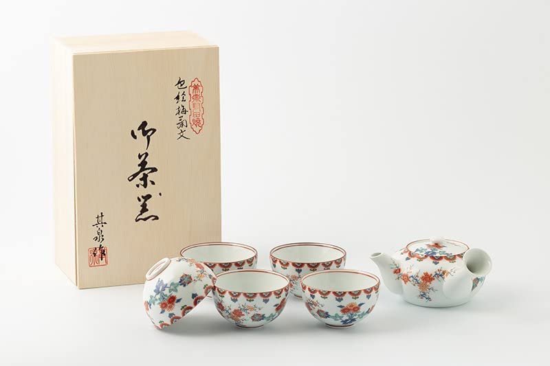 色絵 梅菊文【急須茶器揃(急須1口煎茶5客計6点セット)】　有田焼　其泉　S-3098 14,652円