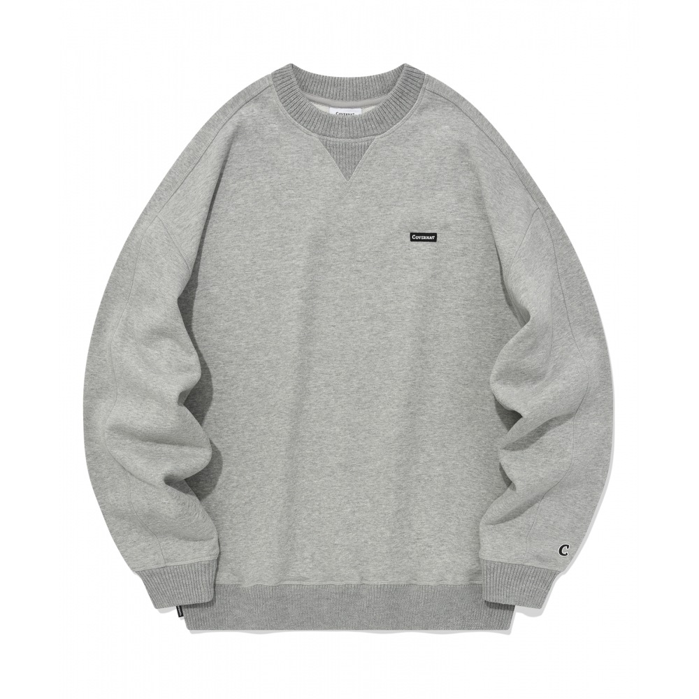 COVERNATオーバーフィットニットリップマントゥーマンメランジグレー