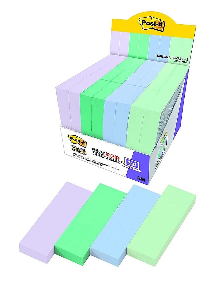 （まとめ買い）ポストイット 強粘着ふせん マルチカラー2 増量パック 75x25mm 90枚x24パッド 5001SS-MC-2 [x3]