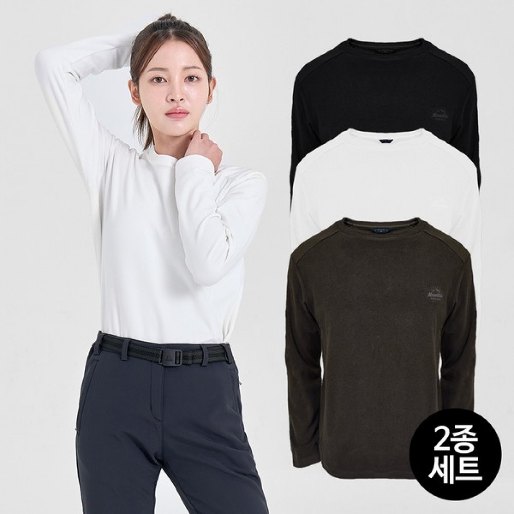 (マウンテンバレー) 女性用両面起毛ラウンドインシジョン T シャツ MVT4496W