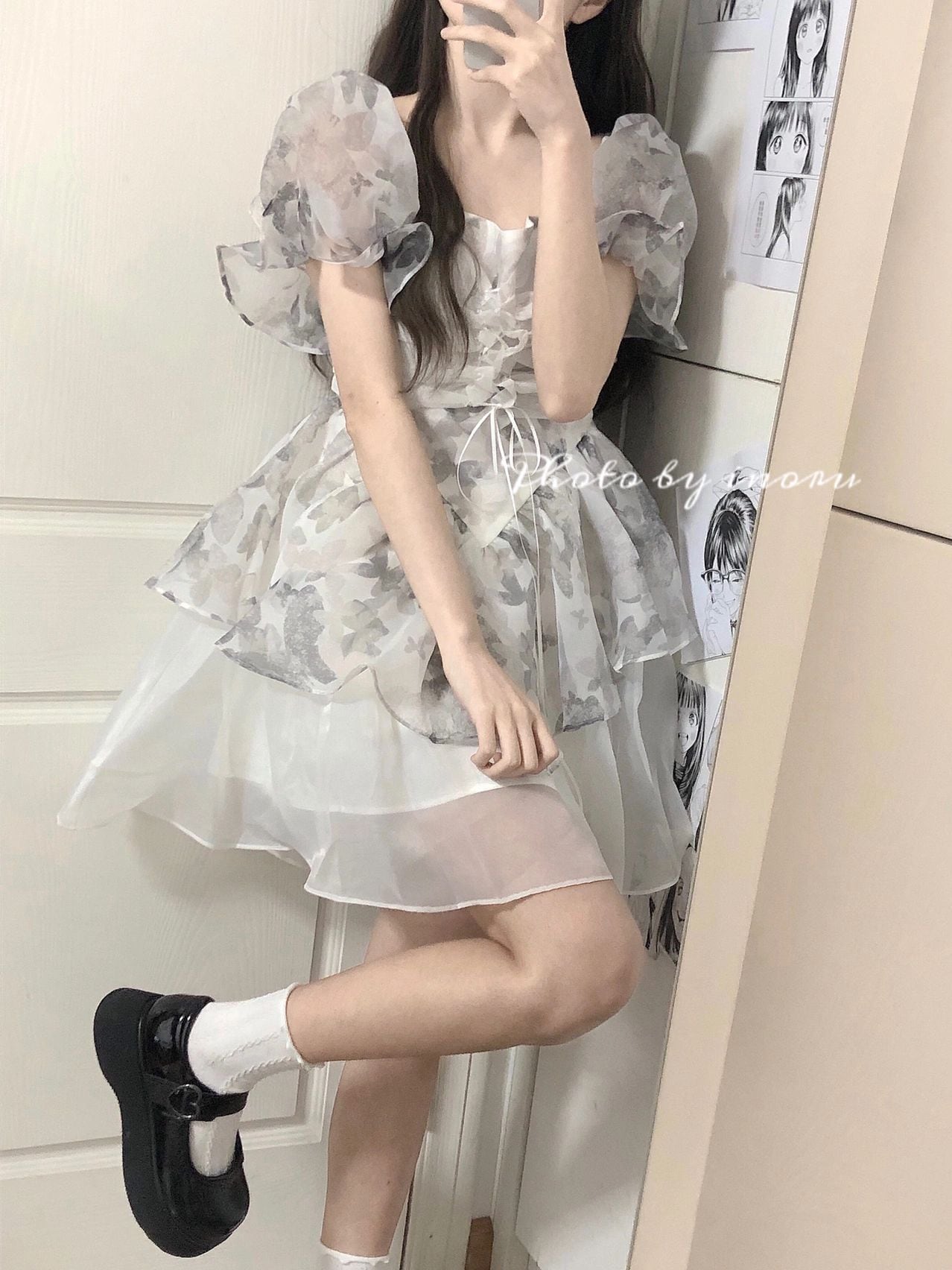ロリータ コスプレ 春夏 ティーブレイクドレス ワンピース 着痩せ 可愛らしい ポンポンスカート