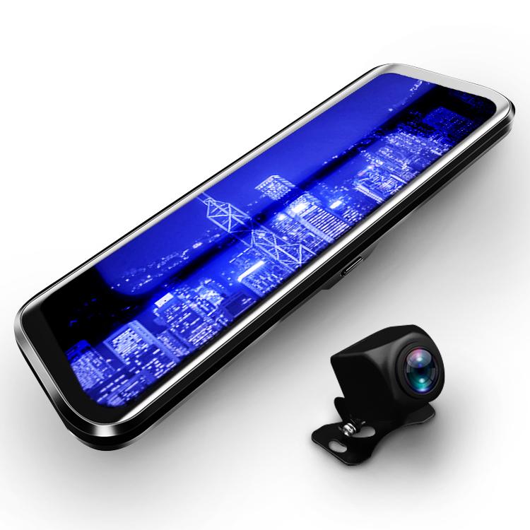 2.5D液晶画面 10インチフルスクリーンドライブレコーダー ルームミラー型 タッチパネル 前後録画 フルHD 1080P Gセンサー 安全運転 広角170 12V/24V対応 RMDX6