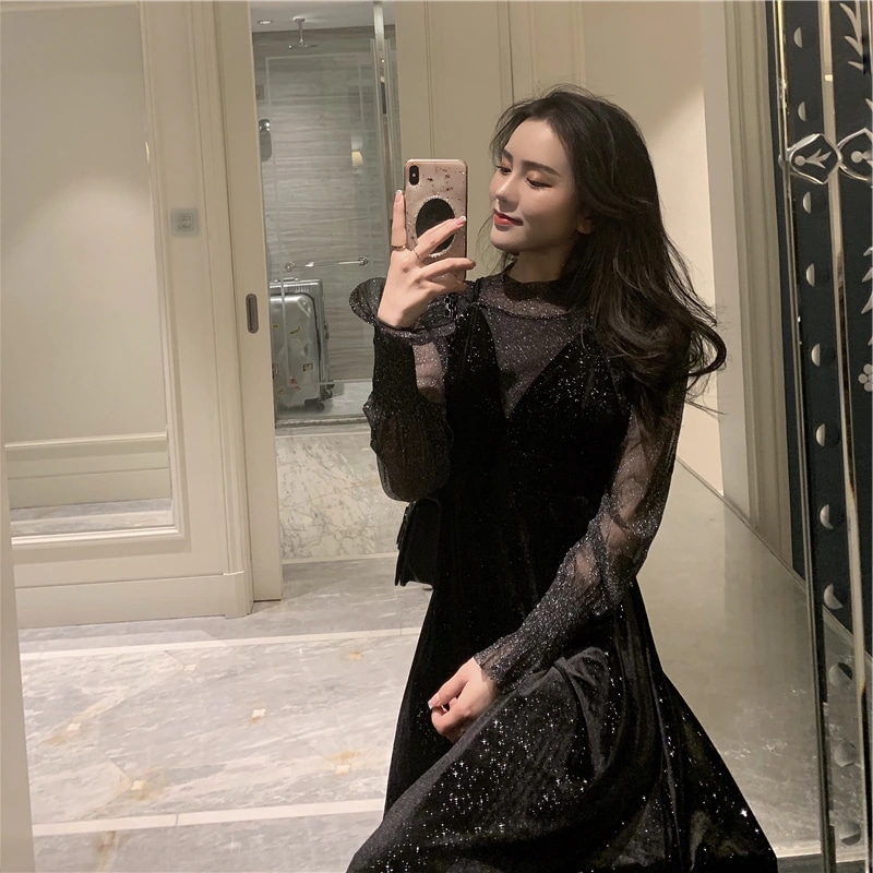 ドレス ロング ロング丈 袖あり 長袖 Vネック サスペンダー プルオーバー きれいめ 大人 上品 おしゃれ お洒落 かっこいい 大人女子 こなれ感 クール セクシー エレガント モダン 抜け感