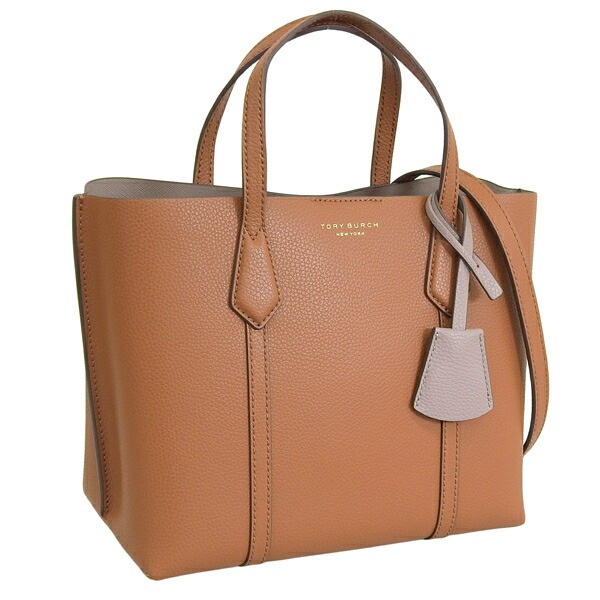 トリーバーチ バッグ レディース ショルダーバッグ レザー ブラウン PERRY TRIPLE-COMPARTMENT SMALL TOTE 81928-905 TORY BURCH