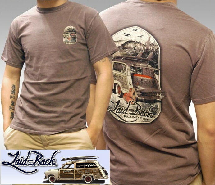 Laid-Back USA レイドバック メンズ Tシャツ ROAD TRIP ブラウン 半袖 シャツ サファリ レオン 雑誌 掲載 ブランド アメカジ ストリート ヴィンテージ サーフ ロンハーマン