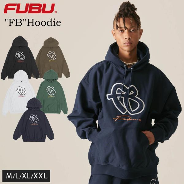 FUBU フブ パーカー メンズ 長袖 スウェット フーディプルオーバー 裏毛 刺繍 綿100 オーバーサイズ アメカジ ストリート系 ヒップホップ