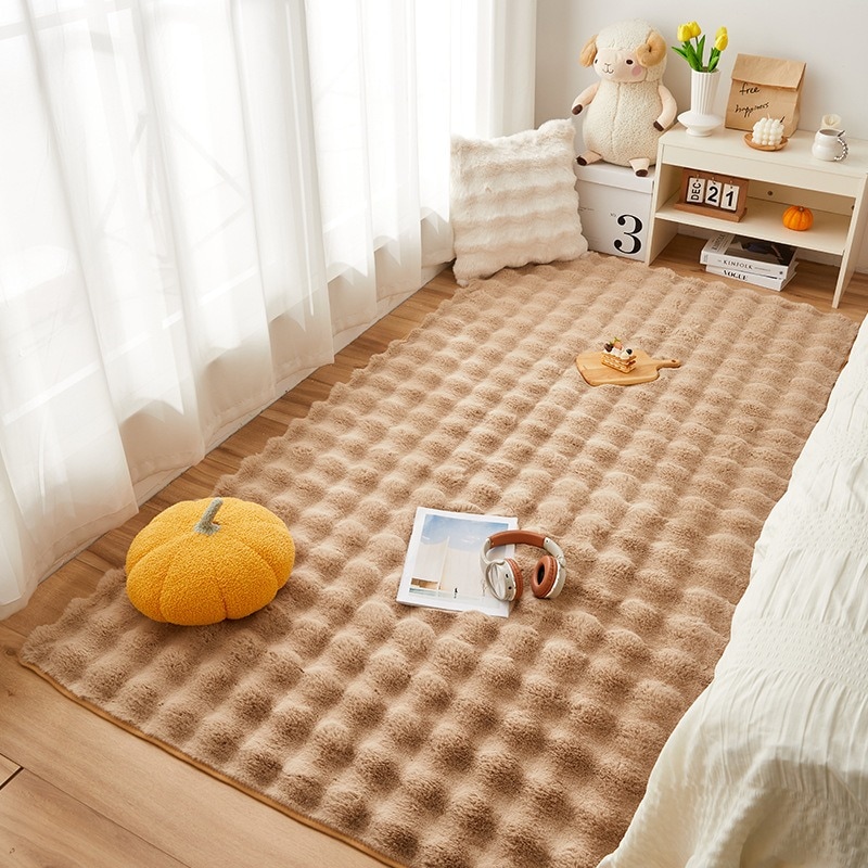 ラグ カーペット 110×180cm 110cm×210cm 韓国風 北欧風 モコモコ 暖かい オレンジ グレー ピンク ホワイト ピンク カーキ 温活 冬 あたたかい