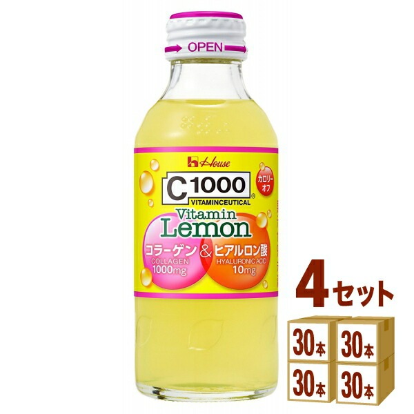 ハウス Ｃ1000 ビタミンレモンコラーゲン ヒアルロン酸 140 ml 4ケース (120本)