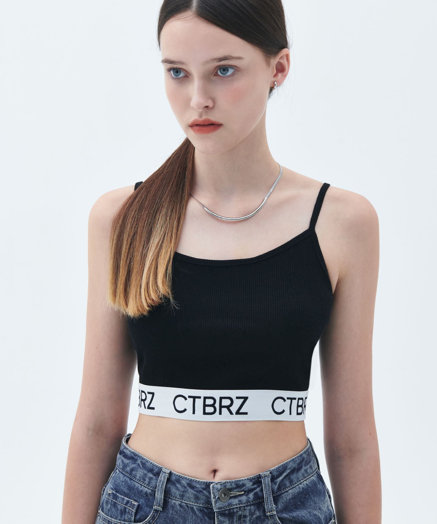 シティブリーズロゴバンディングノースリーブトップ_ブラック