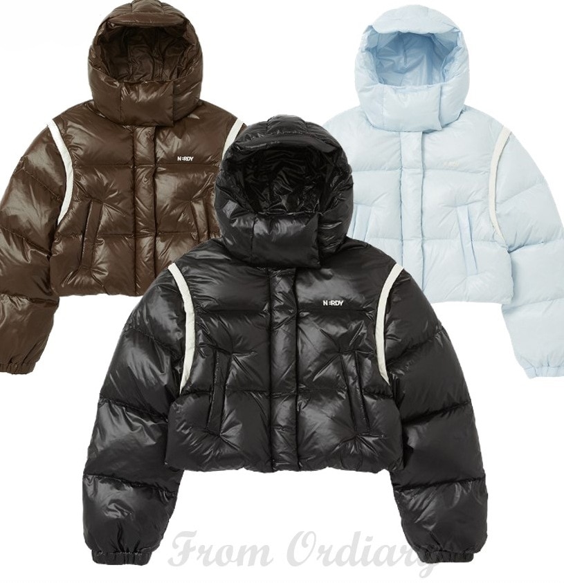 Womens Detachable Sleeve Glossy Down Jacket