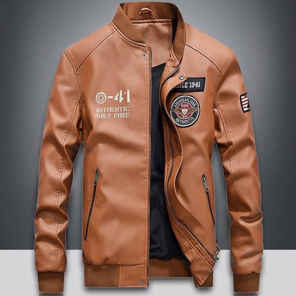 出荷が迅速である メンズ ジャケット 革ジャン レザージャケット 裏起毛 立ち襟 保温防寒メンズ