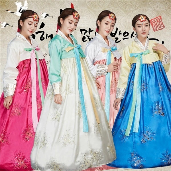 5色展開　韓国服　韓国ドレス　韓服宮廷風チマチョゴリ　中国朝鮮族服　上下2点セット/ステージワンピース　撮影演出舞台服 韓流ドレス朝鮮族服　学園祭コスプレ衣装　普段着　イベント 　コスチューム 035