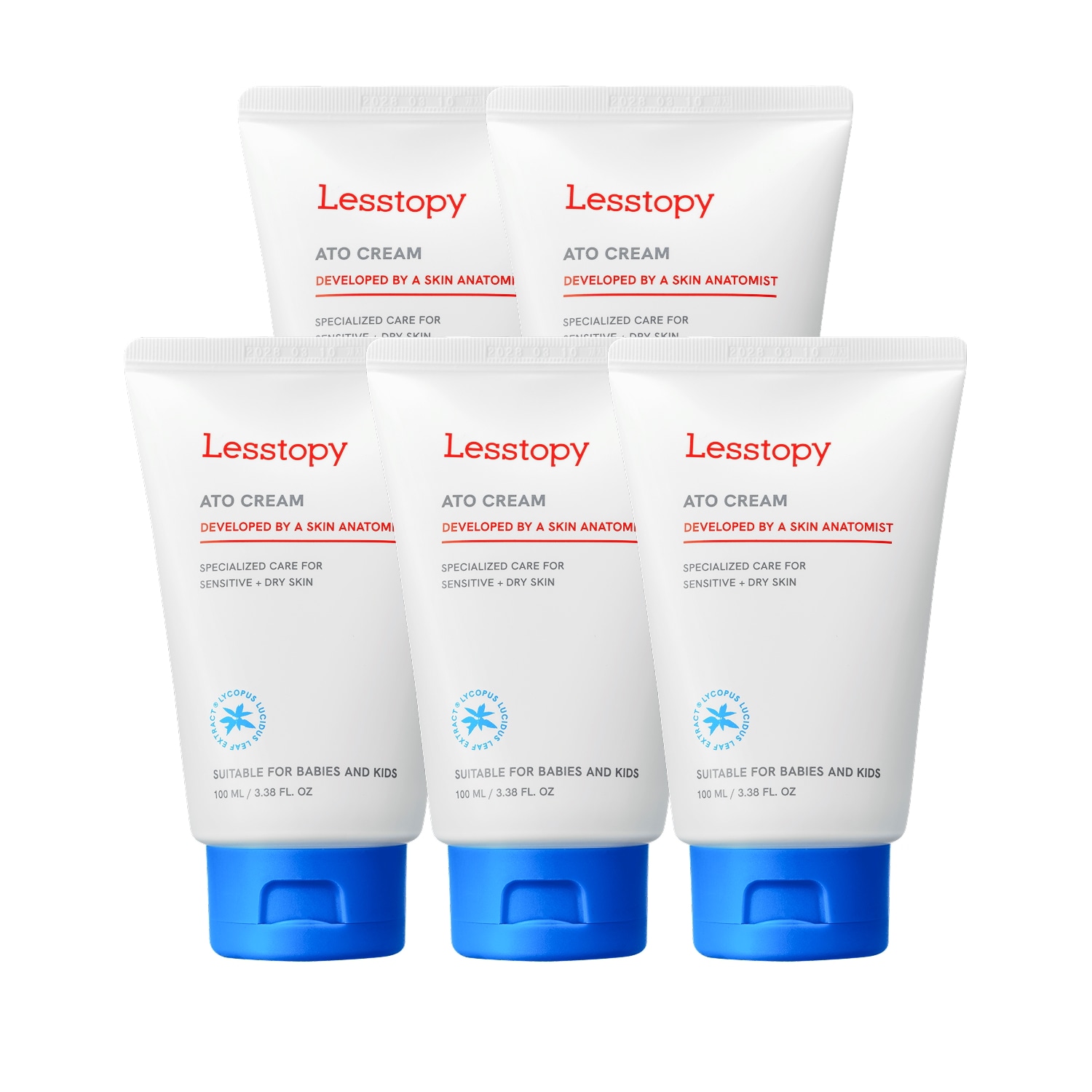 [Lesstopy] ATOクリーム（ベビー＆キッズ用）100ml COSMOSオーガニック認証・EWG等級・無香料・敏感肌/乾燥肌向け低刺激保湿クリーム