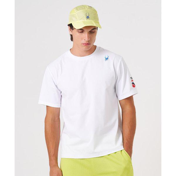 デュオテック男性ワッペン半袖TシャツSPKMCNRS307MWHT 659944