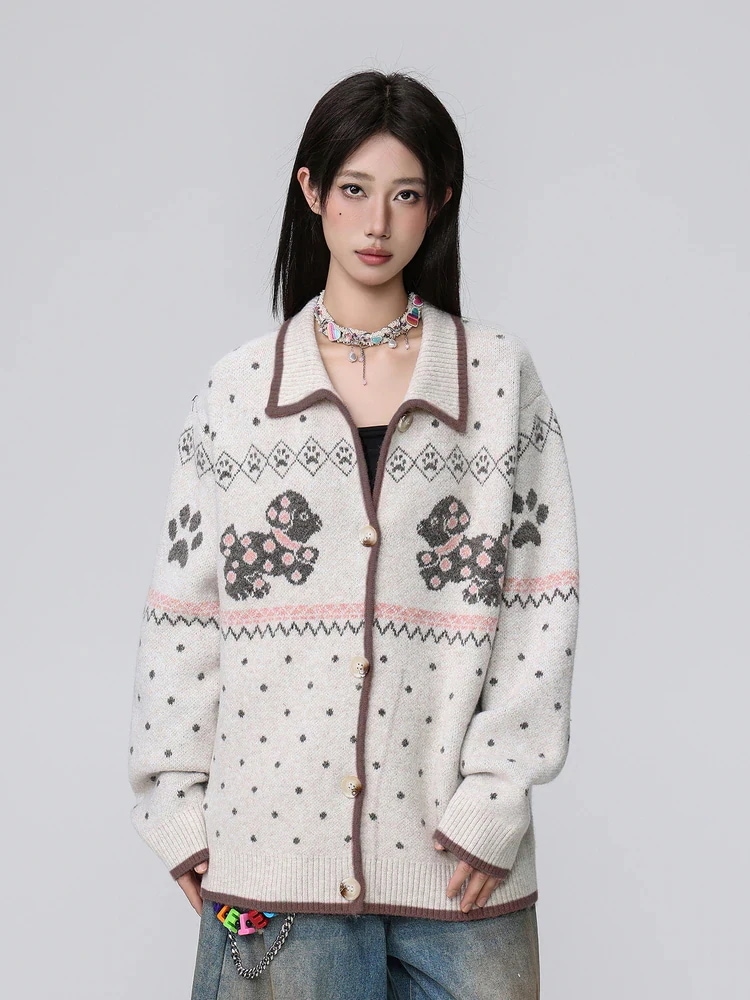 襟付き防寒 2025秋冬 OLへそ出しフレンチシースルーファッションスリーブレディース 韓国 エレガント ショート丈 きれいめニット オフィス トップス長袖 羽織り ドット柄 カーディガン ボタン