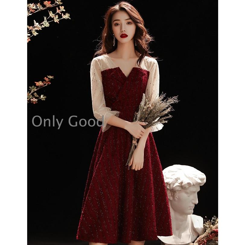 【急速出荷!】パーティードレス 黒ワンピ フレアワンピース ツイードワンピース 切替 ハロウイン クリスマス フレアワンピ 成人式