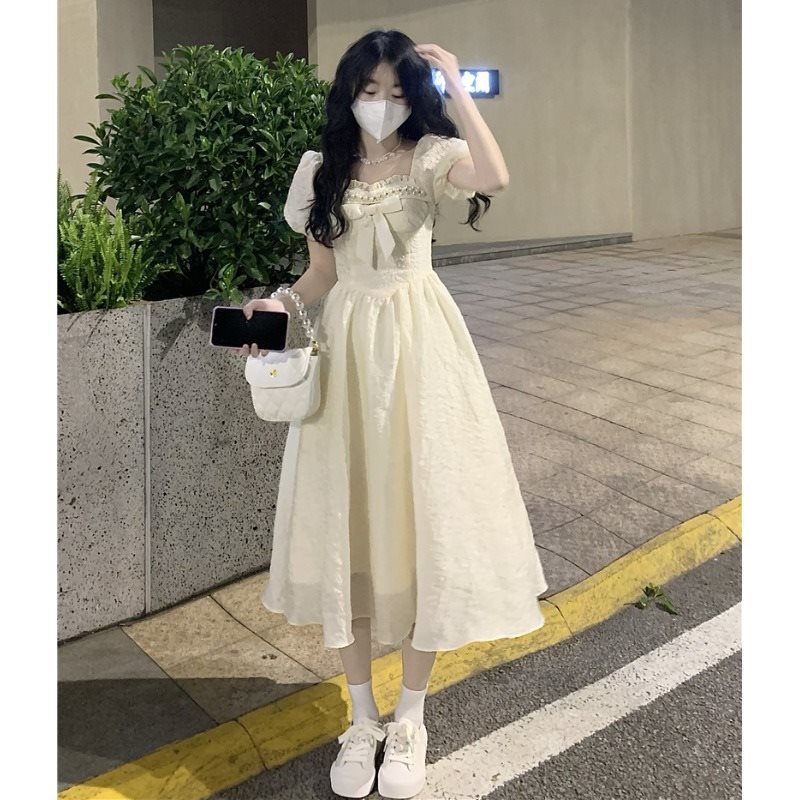 逃亡王女ロリータふわふわドレス初恋ティーブレイクウエストロングスカート着痩せ高見え夏