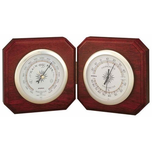 気象計 気圧計 温湿度計 温度計 湿度計 木製デュエット気象計 卓上型